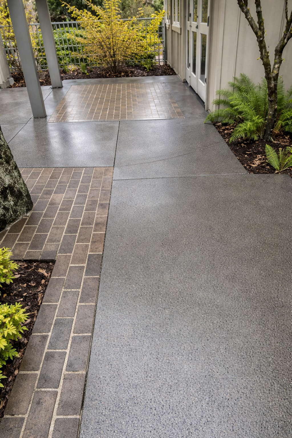 Storefront before pressure washing